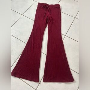 No Boundaries Red Ribbed Pants